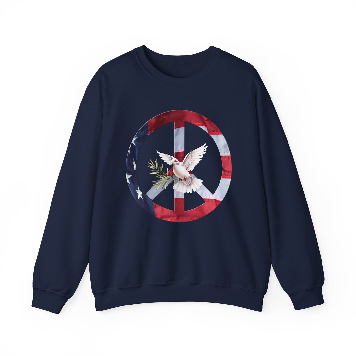 American Peace & Freedom Sweatshirt | Vintage Flag Dove Graphic Crewneck | Meaningful Patriotic Pullover