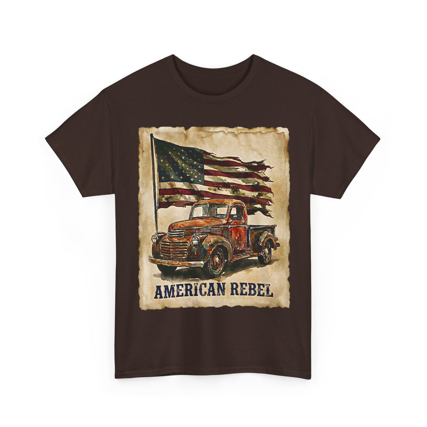 American Rebel Vintage Truck Flag T-Shirt | Retro Patriotic Tee