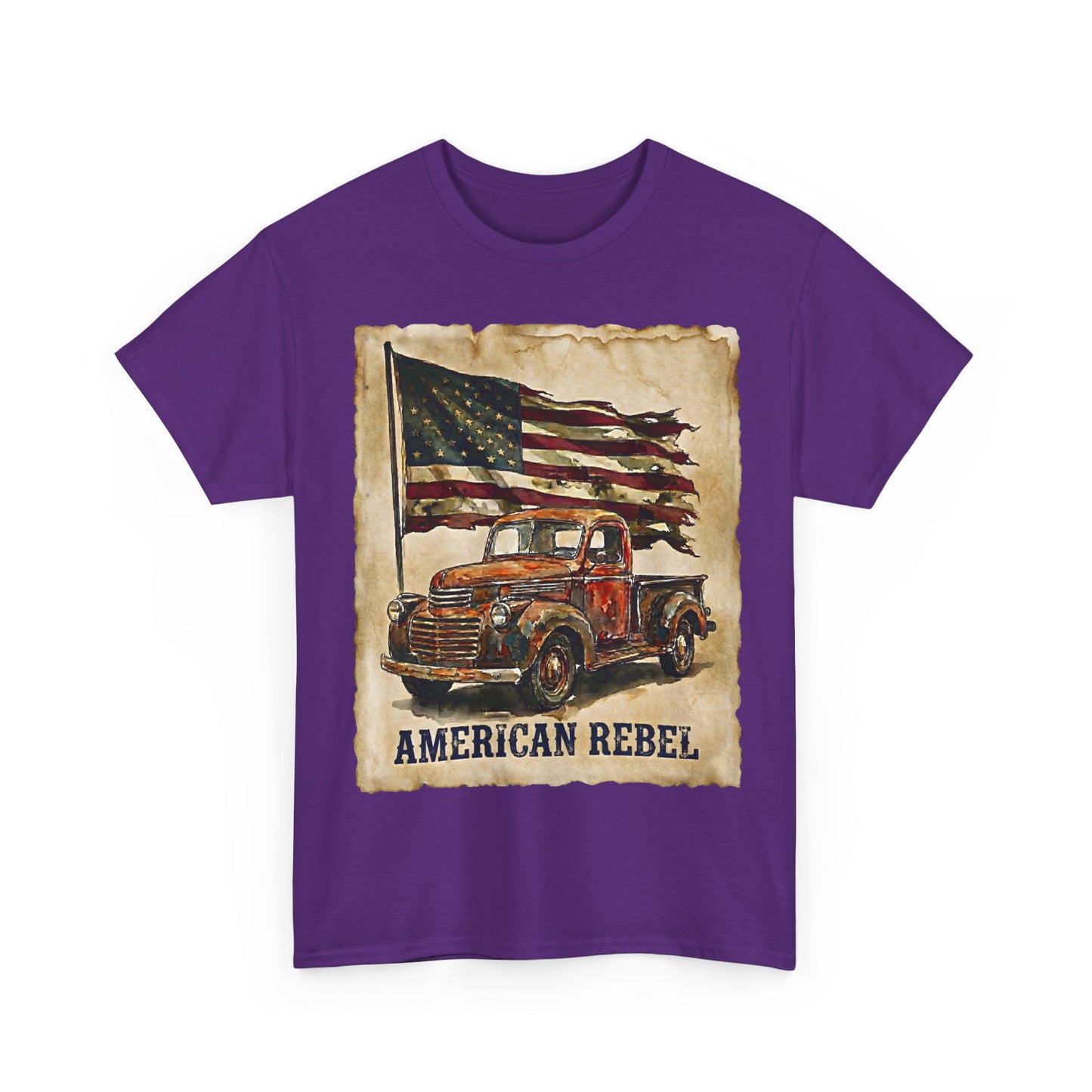 American Rebel Vintage Truck Flag T-Shirt | Retro Patriotic Tee