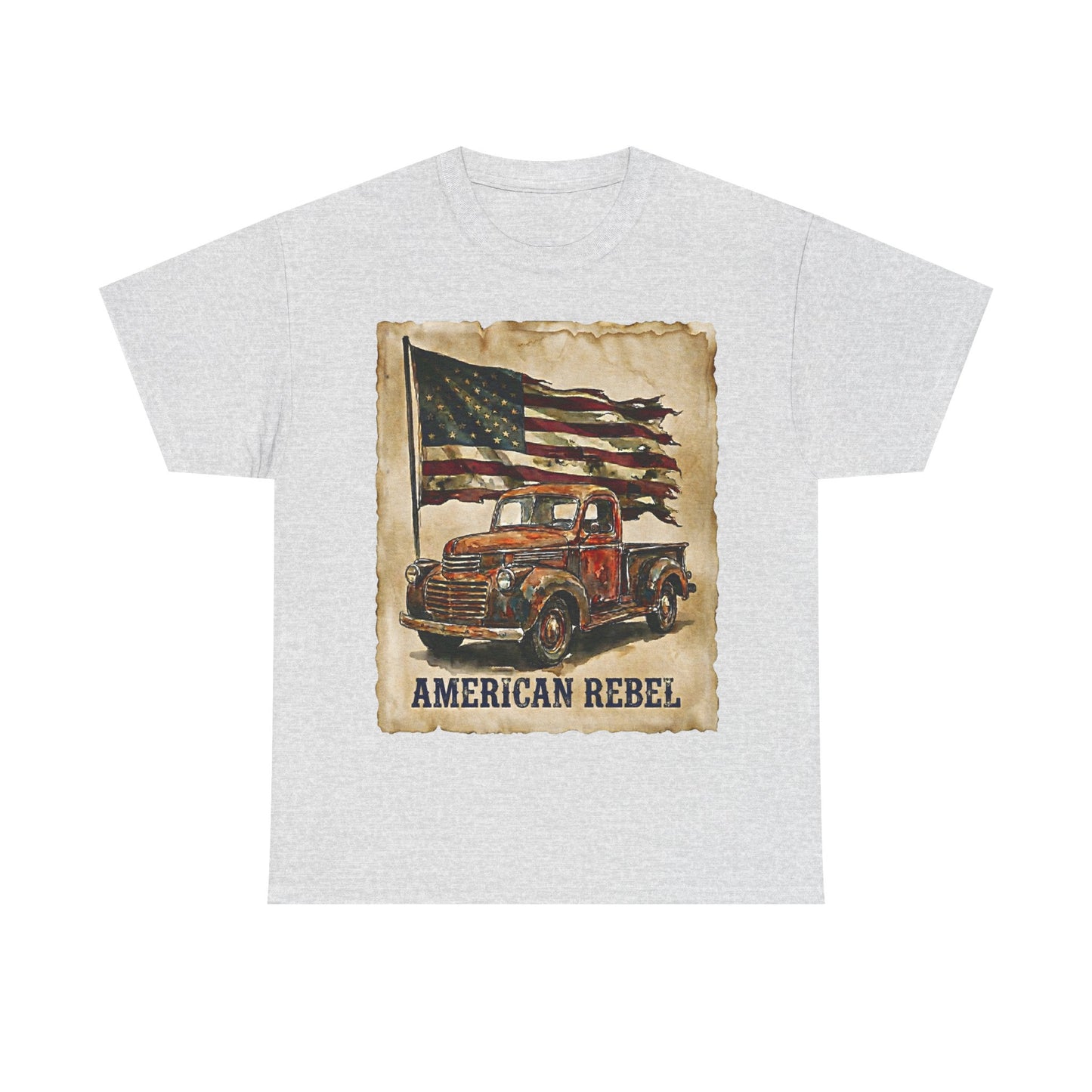 American Rebel Vintage Truck Flag T-Shirt | Retro Patriotic Tee