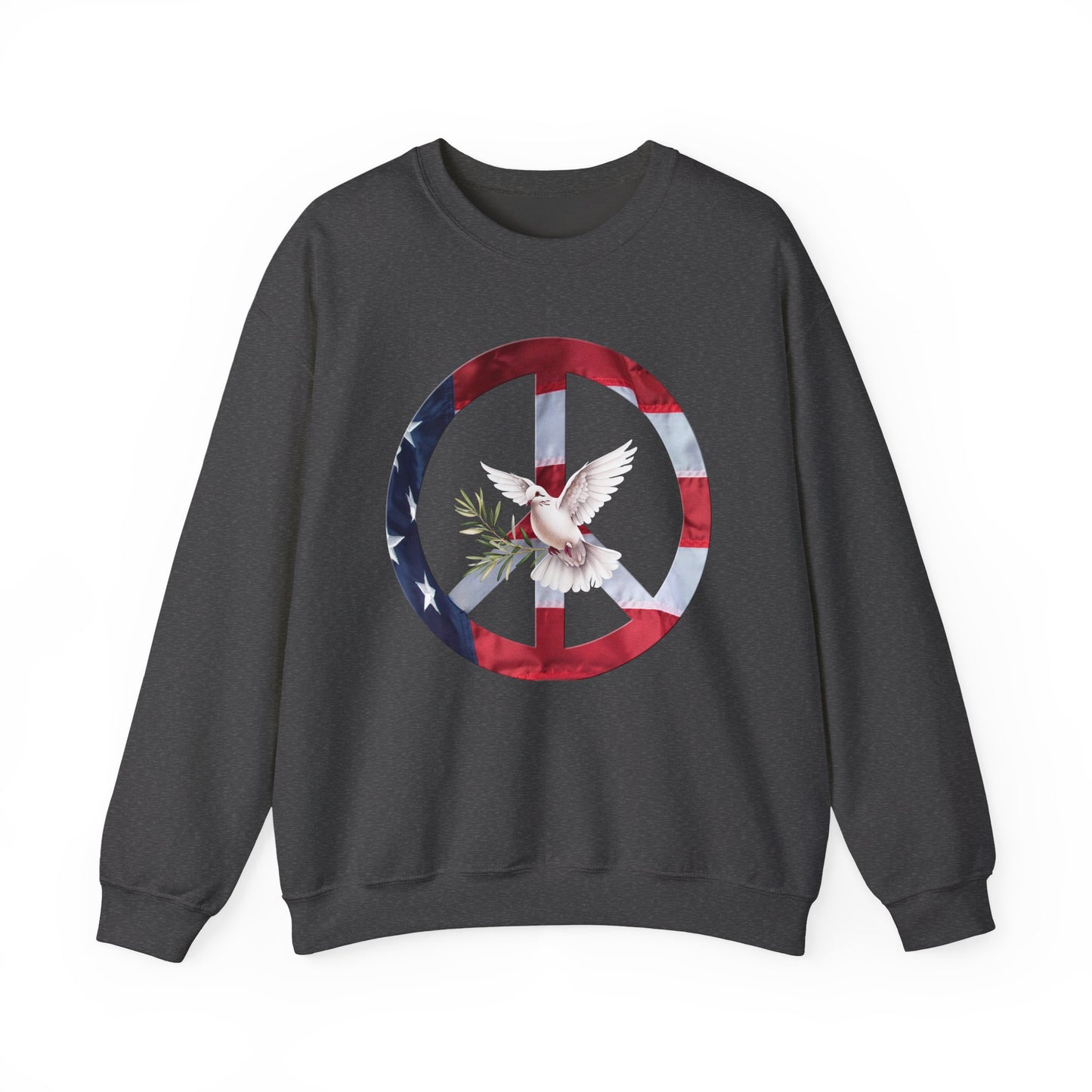 American Peace & Freedom Sweatshirt | Vintage Flag Dove Graphic Crewneck | Meaningful Patriotic Pullover