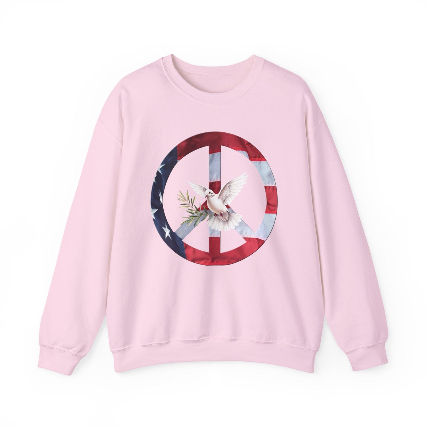 American Peace & Freedom Sweatshirt | Vintage Flag Dove Graphic Crewneck | Meaningful Patriotic Pullover