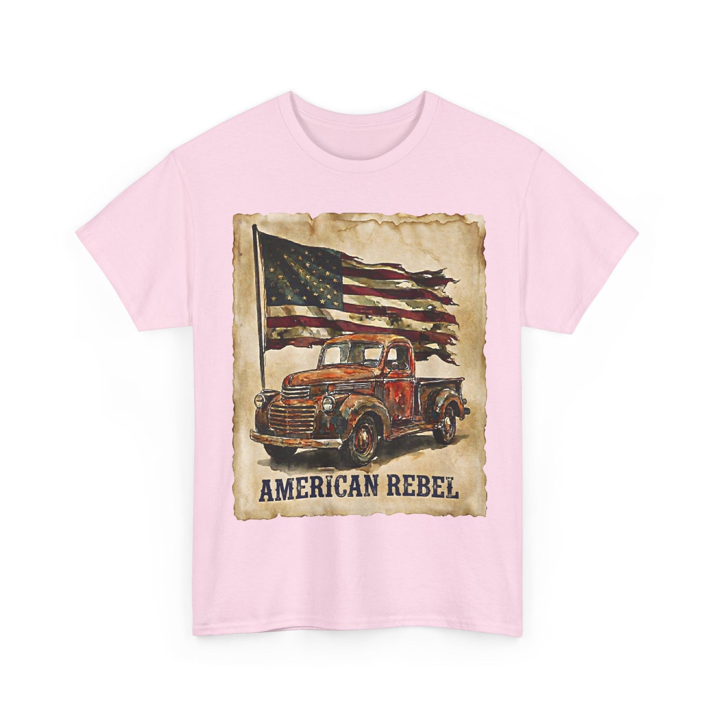 American Rebel Vintage Truck Flag T-Shirt | Retro Patriotic Tee