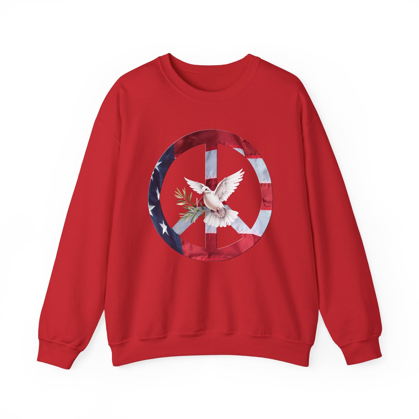 American Peace & Freedom Sweatshirt | Vintage Flag Dove Graphic Crewneck | Meaningful Patriotic Pullover