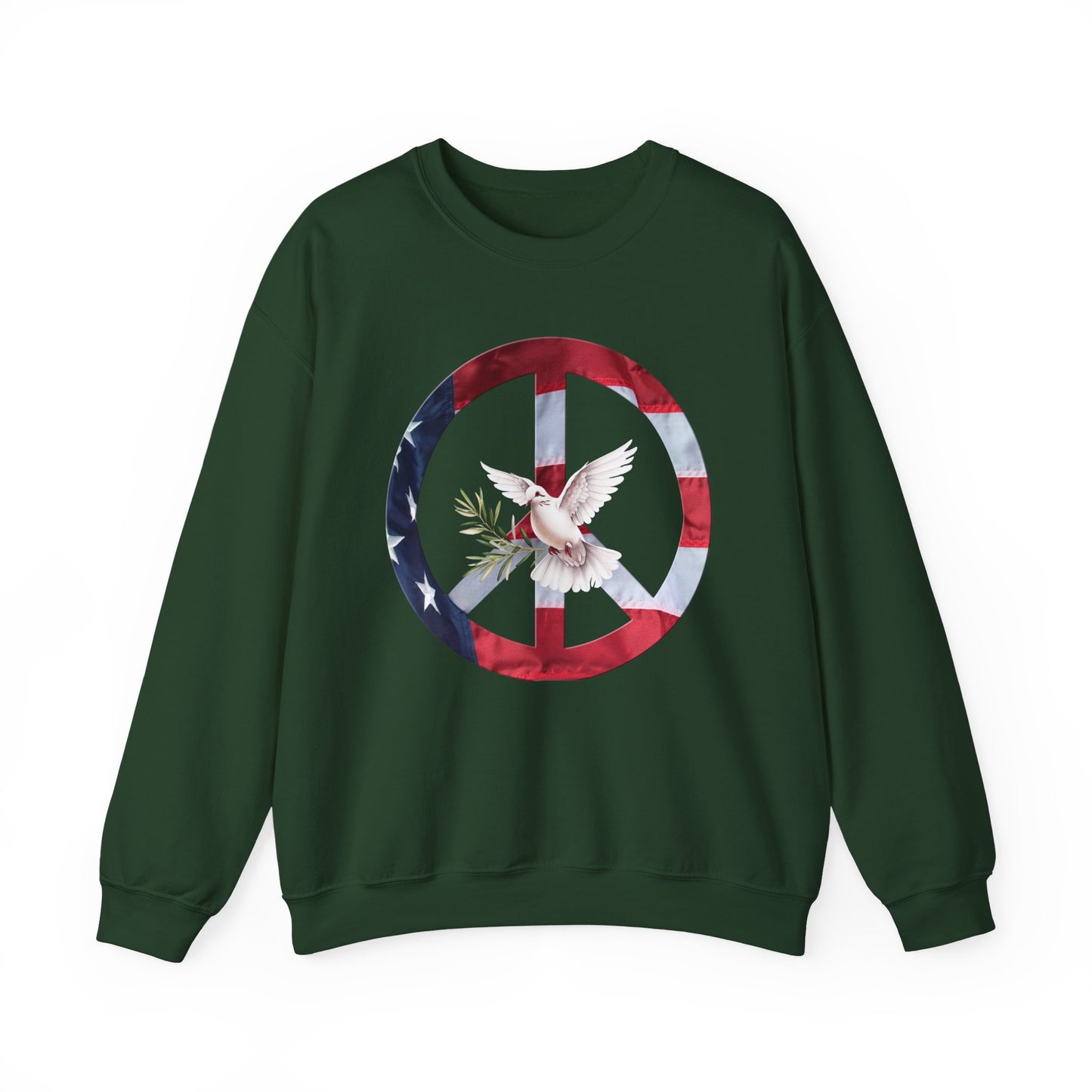 American Peace & Freedom Sweatshirt | Vintage Flag Dove Graphic Crewneck | Meaningful Patriotic Pullover
